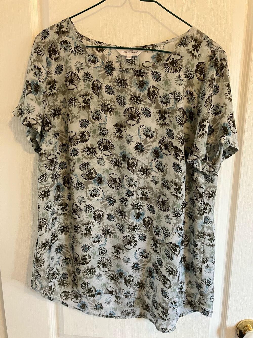 Northern Reflections Light Blue Floral Short Sleeve Blouse
